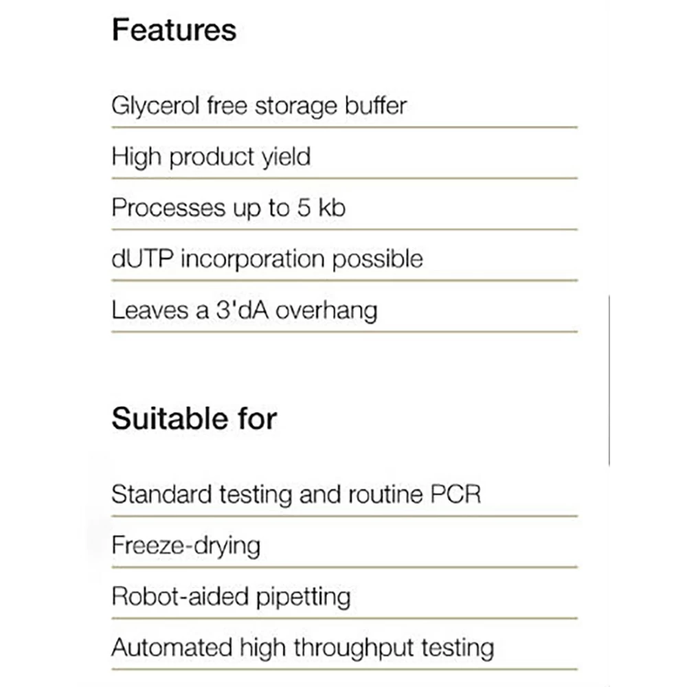 Apex Bioresearch Products 42-802B4 Apex Taq, 5,000Units, 5u/ul, Glycerol Free; No Rxn Buffer, 10 x 500u/Unit secondary image