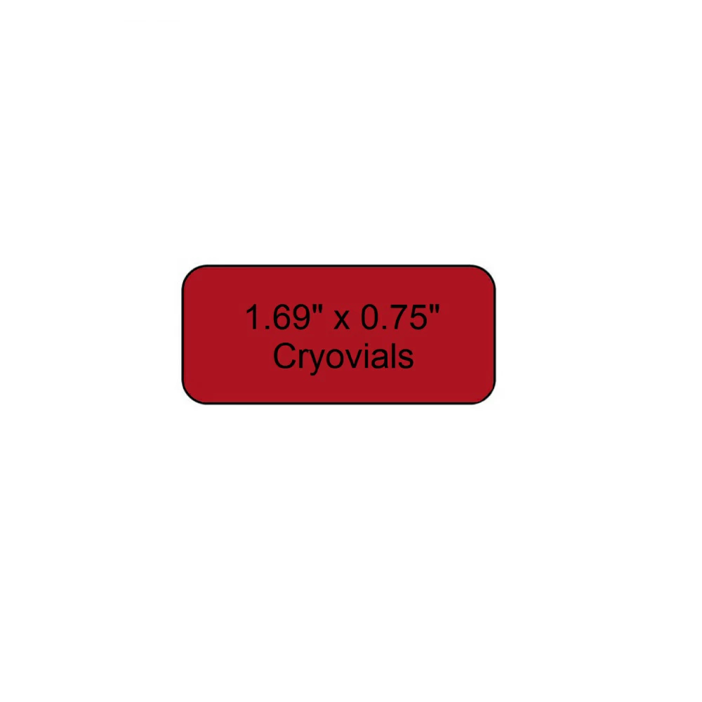 Diversified Biotech LCRY-1100-R,  1.69 x 0.75in, Red, 1,040 Labels/Unit primary image